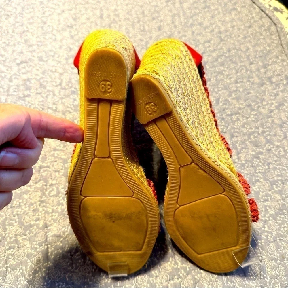 Jean Michael Cazabat Espadrille Wedge Platform Sandals EU Size 39